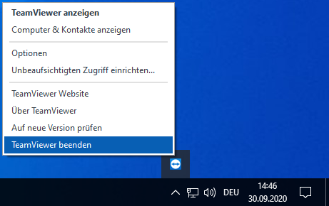 TeamViewer beenden